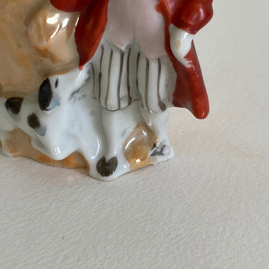 1930s Japanese Lusterware Planter: Boy with Dog Pen Cup