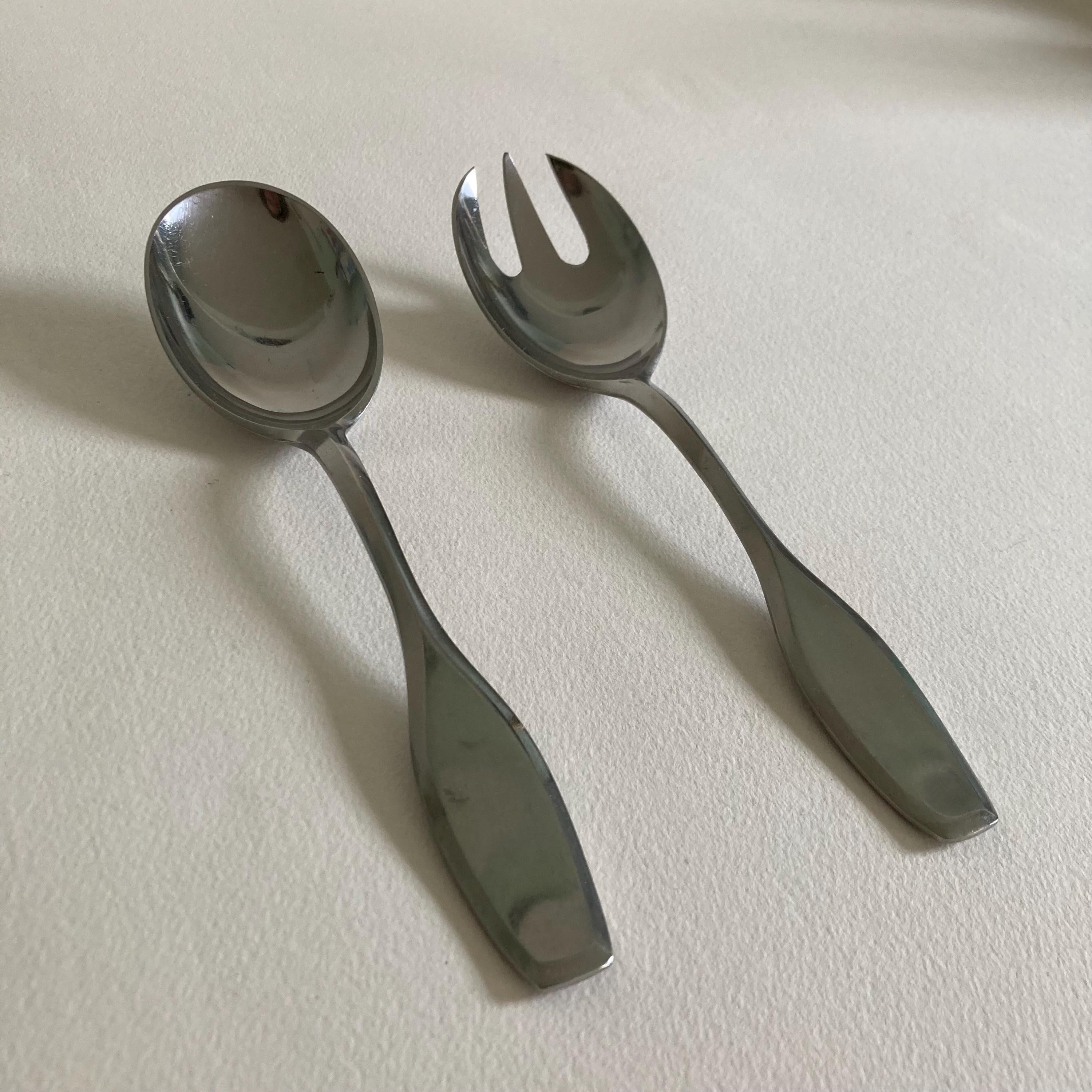 Vintage Dansk Fairwind Salad Serving Set: Jens Quistgaard Danish Modern Flatware
