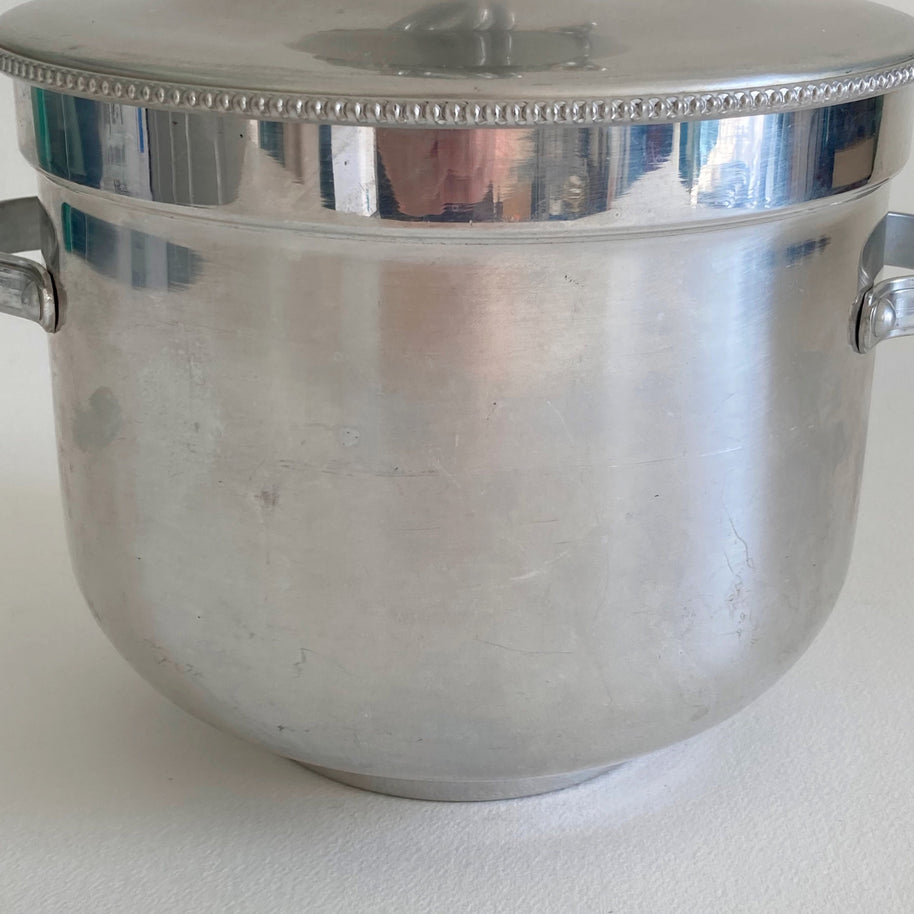 1960s Buehner-Wanner Aluminum Ice Bucket: MCM Barware