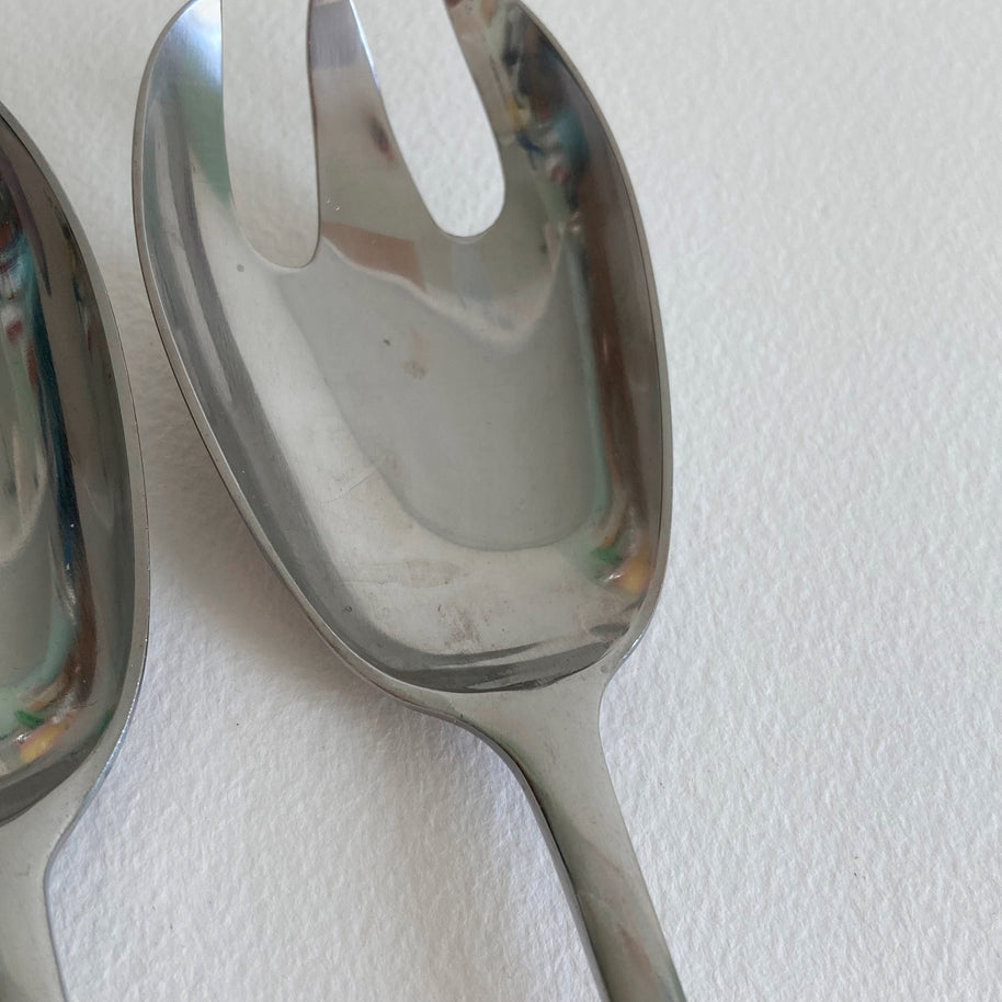 Vintage Dansk Variation V Salad Serving Set: Jens Quistgaard Danish Modern Flatware