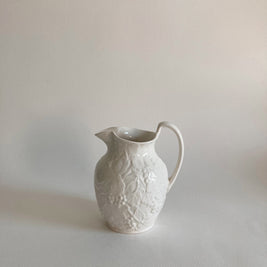 Wedgwood Creamware Pitcher: Grape Vine Motif, English Country Decor