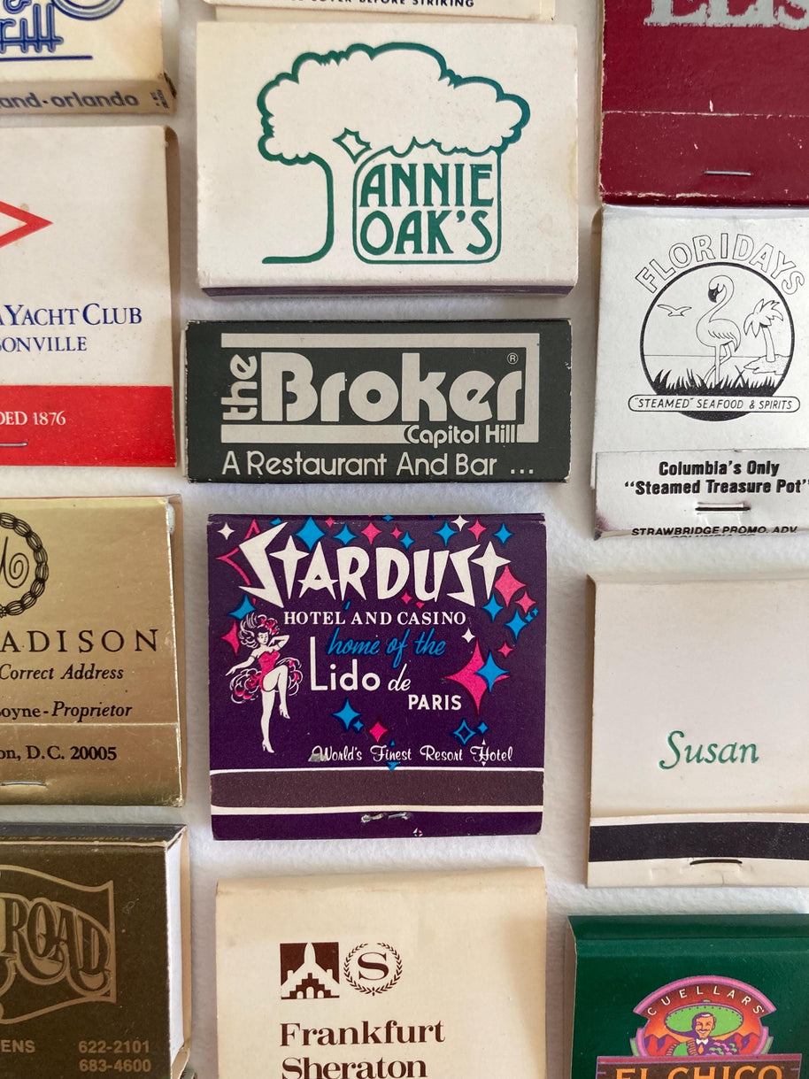 Mid to Late 20th Century Collection of Vintage Matchbooks - 1960s - 1990s Ephemera - Matchbook Travel Souvenirs - Stardust Walt Disney World