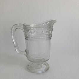 Antique EAPG Glass Pitcher: Scrollwork Patterned Creamer, 1890s