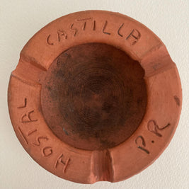 Hostal Castilla Puerto Rico Red Clay Ash Tray - 20th Century Hotel Ash Tray