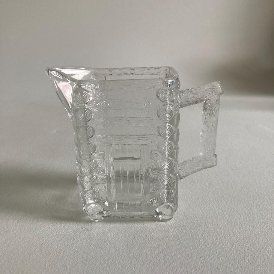 Antique EAPG Log Cabin Creamer - Central Glass Co. Circa 1875