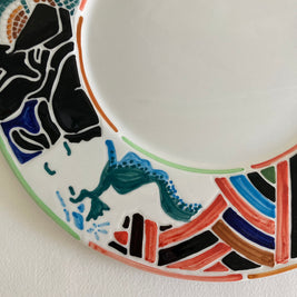 Hand Painted Vietri Plate: NC Museum of Art 50th Anniversary, Italy