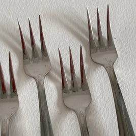 Vintage Mid Century Modern Stainless Steel Cocktail Forks - Set of 7