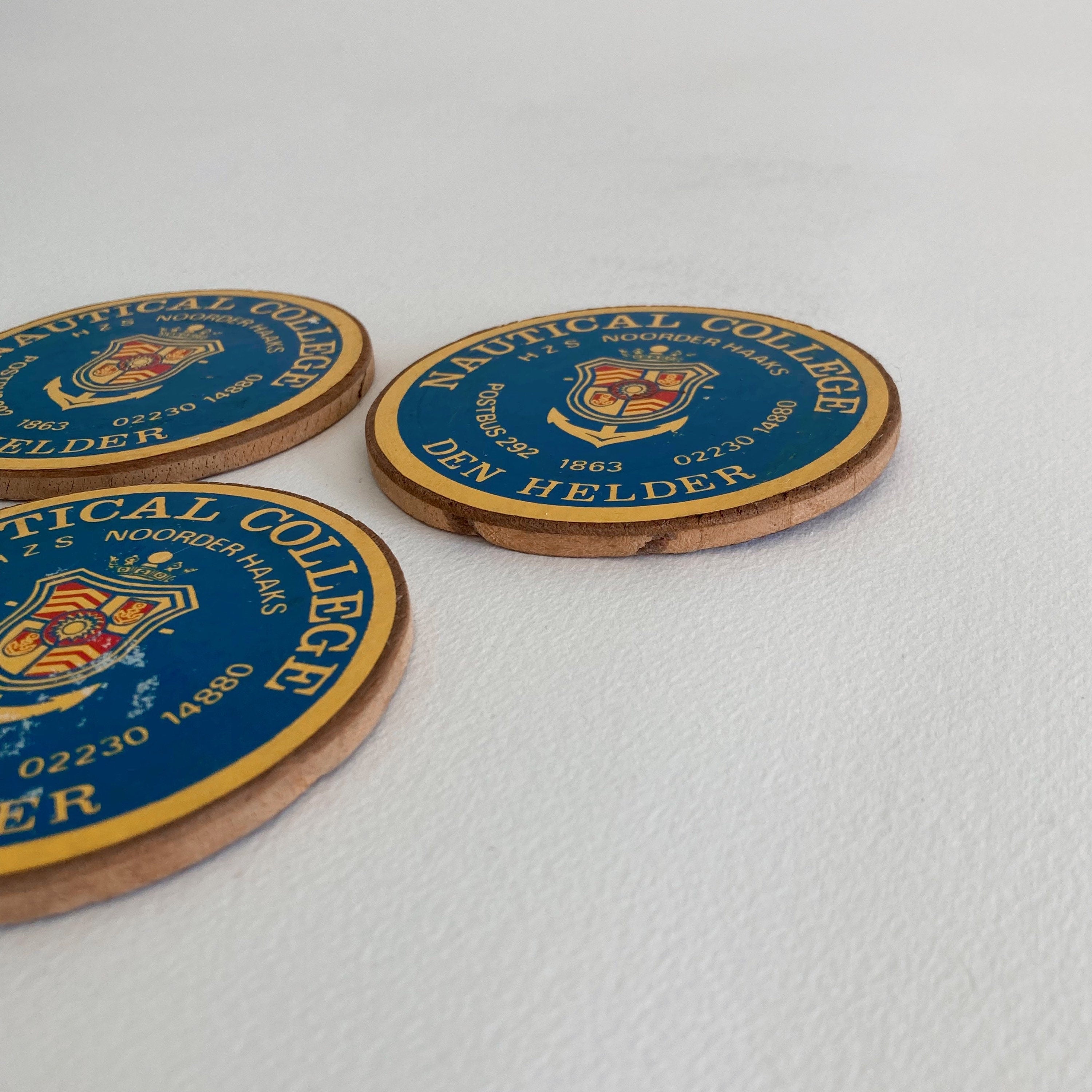 Vintage Nautical College Drink Coasters - Royal Naval College of the Netherlands