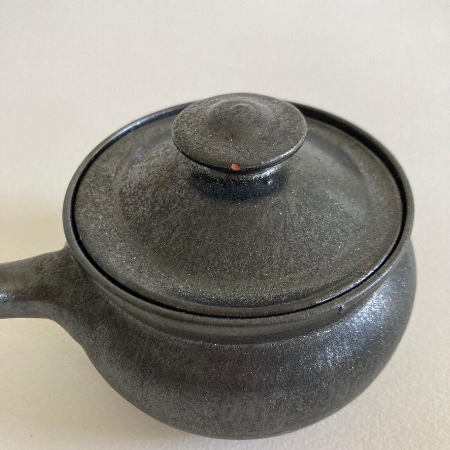 A.R. Cole Pottery Lidded Dish: Black Mica Glaze, Sanford NC