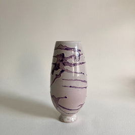 Leftwich Pottery Vase: Dark Purple Abstract Glaze, NC Studio Art