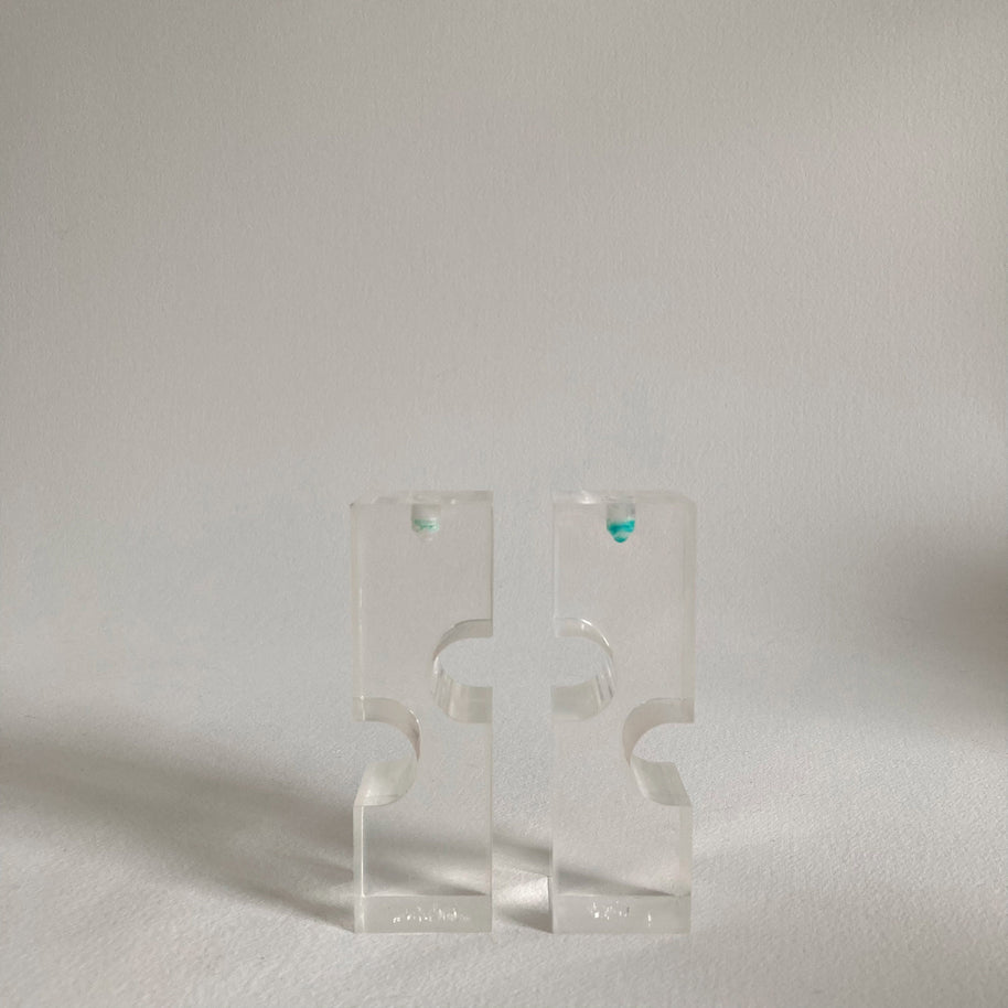 Vintage Memphis Style Acrylic Candleholders - Geometric Postmodern Set