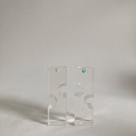 Vintage Memphis Style Acrylic Candleholders - Geometric Postmodern Set