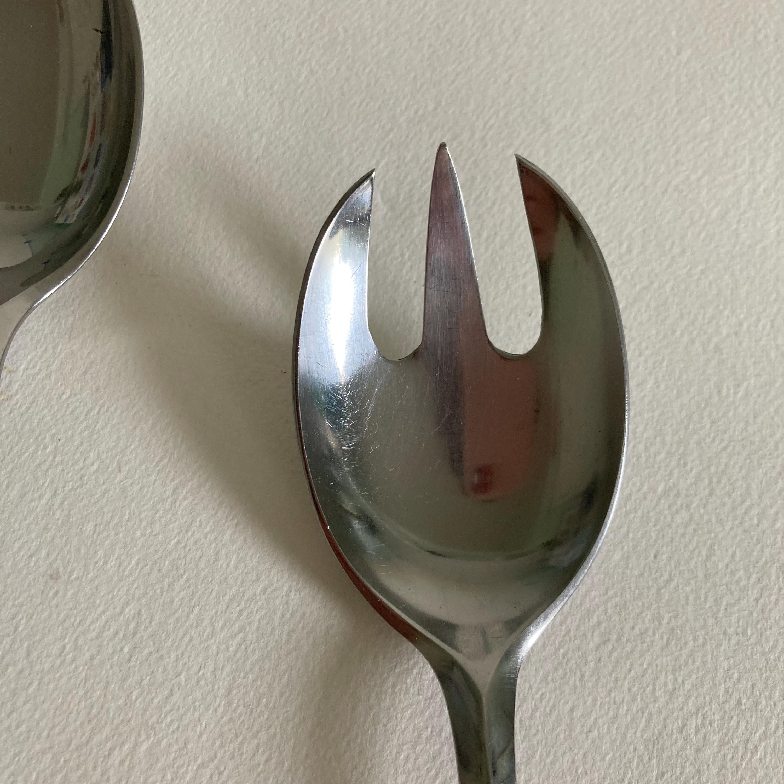 Vintage Dansk Fairwind Salad Serving Set: Jens Quistgaard Danish Modern Flatware