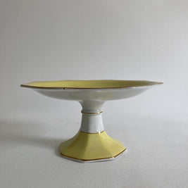 1920s Whieldon Ware Tazza: Old Bow Bird & Floral Dessert Stand
