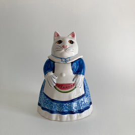 Laurie Gates Ceramic Cat Cookie Jar: Whimsical 1980s Kitchen Decor
