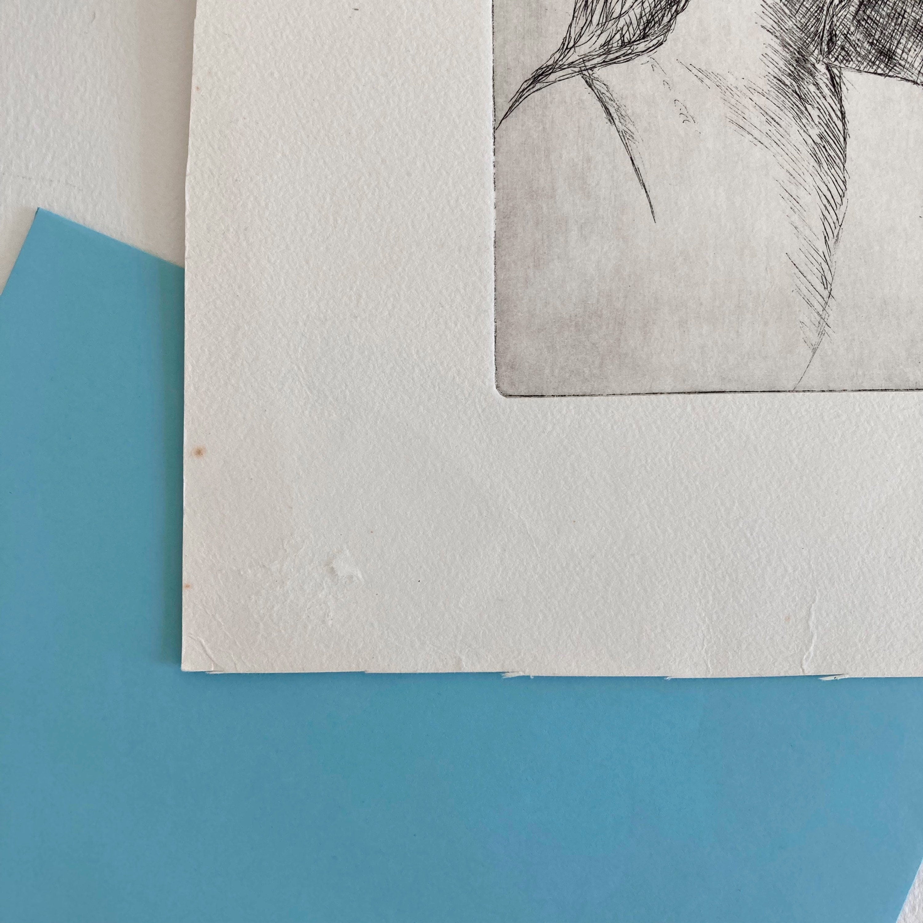 Mid-Century Etching: Young Woman Portrait, 1950s Female Artwork