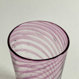 Blown Glass Vase: Purple Swirl, Polished Pontil - Modernist Style