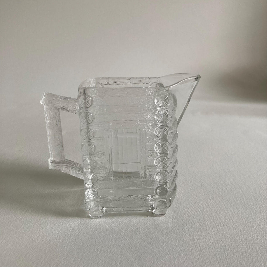 Antique EAPG Log Cabin Creamer - Central Glass Co. Circa 1875