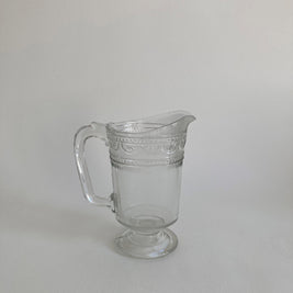 Antique EAPG Glass Pitcher: Scrollwork Patterned Creamer, 1890s