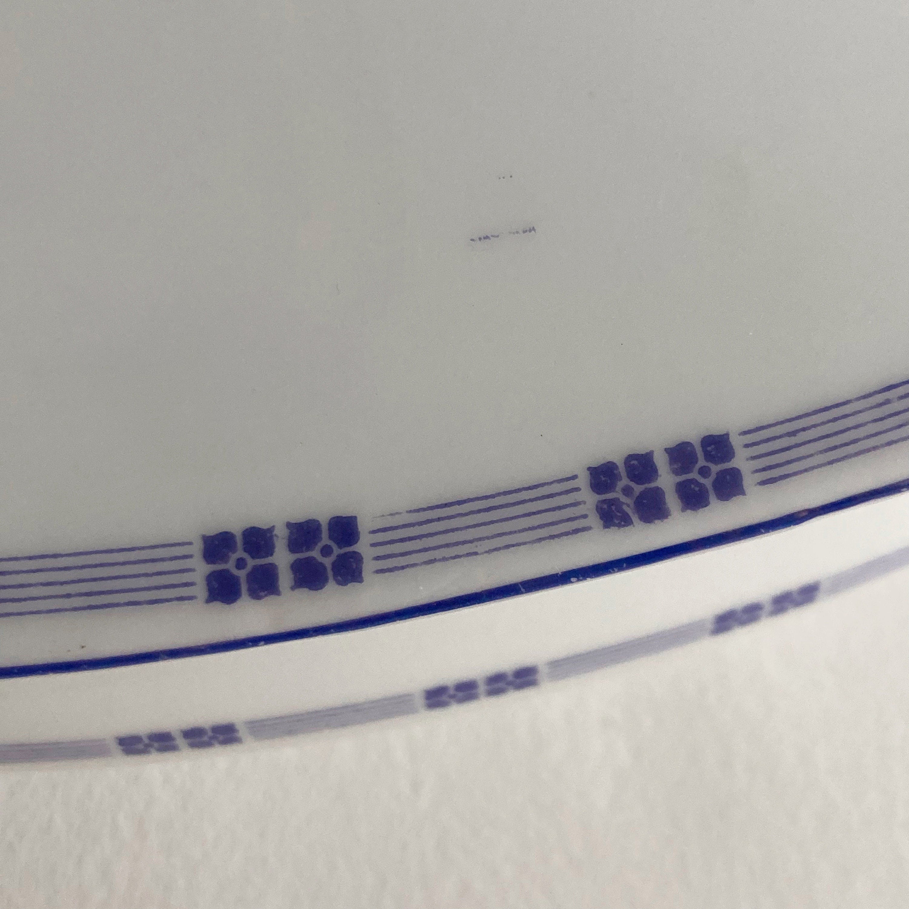 J & C Trianon Antique Bavaria Porcelain Tureen - Arts Crafts Geometric Floral Design - 1910s 1920s – Purple Lilac White German Serving Dish
