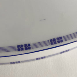 J & C Trianon Antique Bavaria Porcelain Tureen - Arts Crafts Geometric Floral Design - 1910s 1920s – Purple Lilac White German Serving Dish