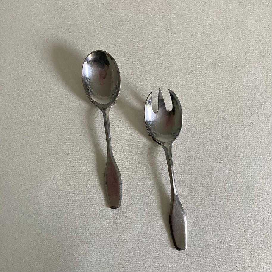 Vintage Dansk Fairwind Salad Serving Set: Jens Quistgaard Danish Modern Flatware