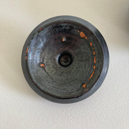 A.R. Cole Pottery Lidded Dish: Black Mica Glaze, Sanford NC