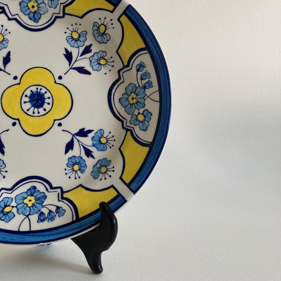 Tiffany & Co. ESTE CERAMICHE Made in Italy Decorative Plate, Blue Yellow Floral