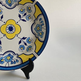 Tiffany & Co. ESTE CERAMICHE Made in Italy Decorative Plate, Blue Yellow Floral