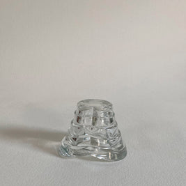 Italian Glass Candle Votive: Clover Shape, Ribbed Profile