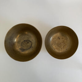 Vintage Chinese Brass Bowls - Dragon & Animal Etchings - Set of 2