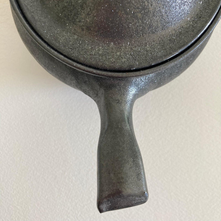 A.R. Cole Pottery Lidded Dish: Black Mica Glaze, Sanford NC