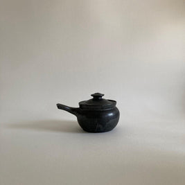 A.R. Cole Pottery Lidded Dish: Black Mica Glaze, Sanford NC