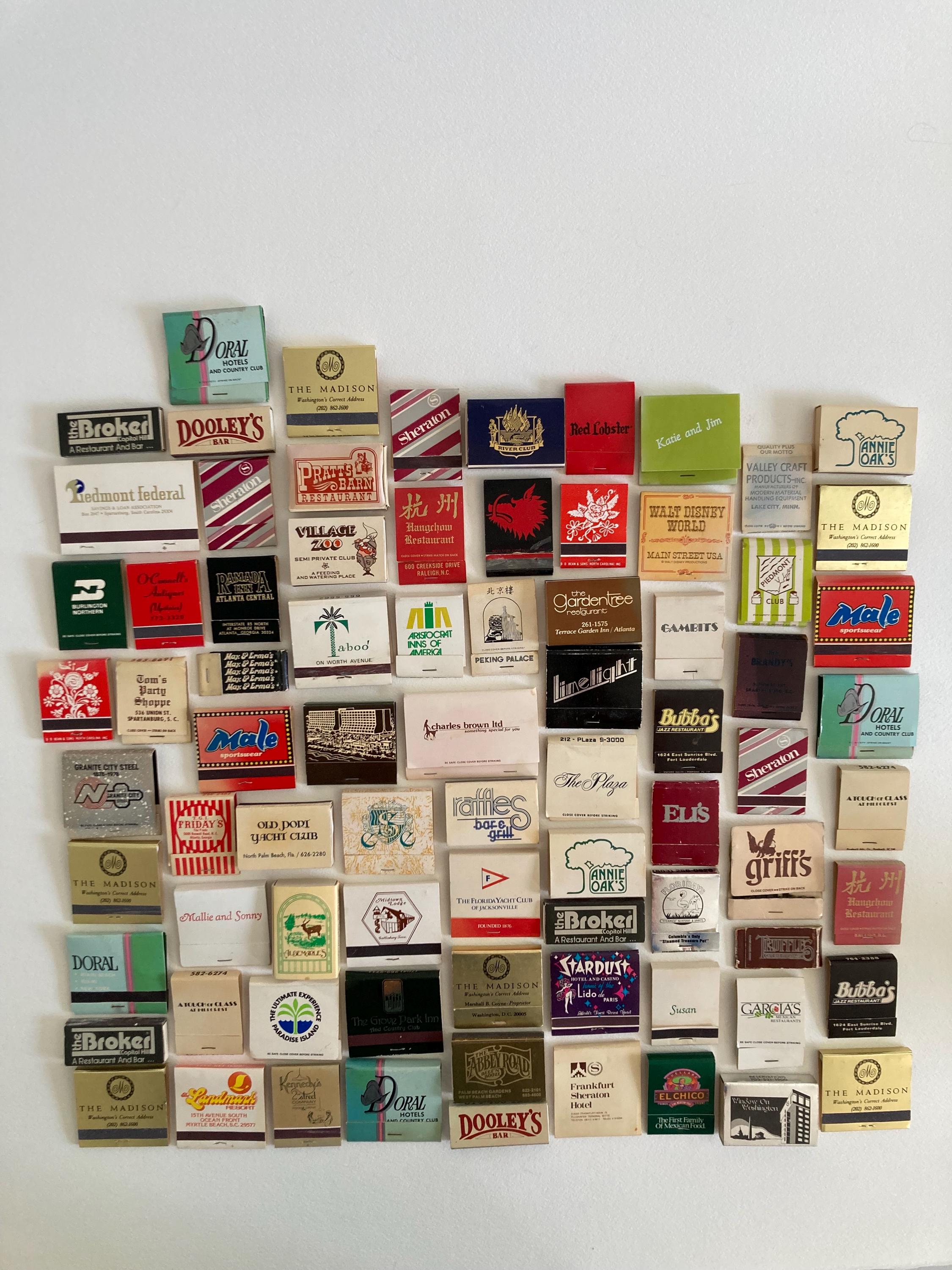 Mid to Late 20th Century Collection of Vintage Matchbooks - 1960s - 1990s Ephemera - Matchbook Travel Souvenirs - Stardust Walt Disney World