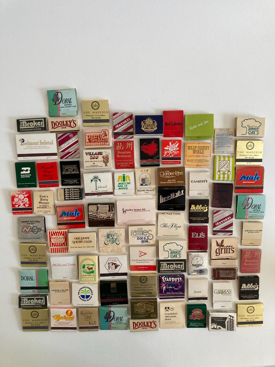 Mid to Late 20th Century Collection of Vintage Matchbooks - 1960s - 1990s Ephemera - Matchbook Travel Souvenirs - Stardust Walt Disney World