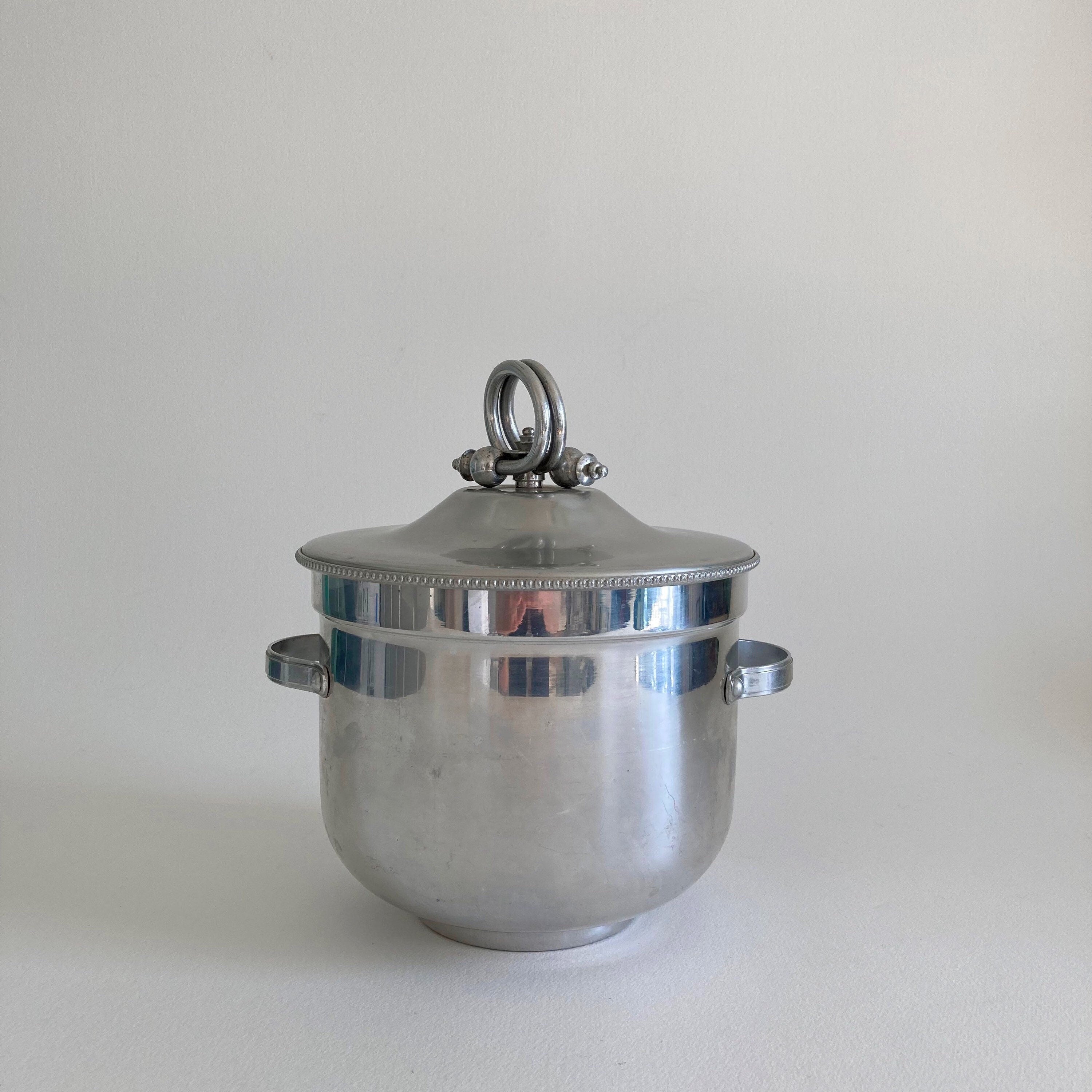 1960s Buehner-Wanner Aluminum Ice Bucket: MCM Barware