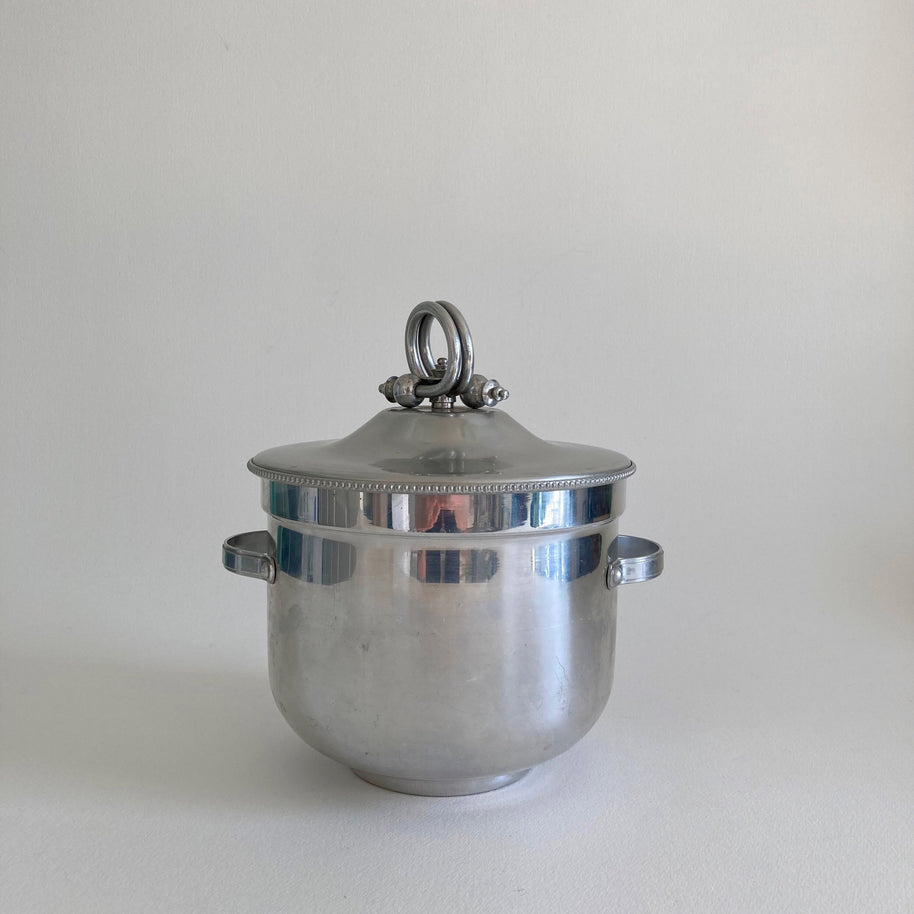 1960s Buehner-Wanner Aluminum Ice Bucket: MCM Barware