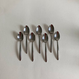 Vintage Mid Century Modern Teaspoons - Set of 7 - Japanese Stainless Steel