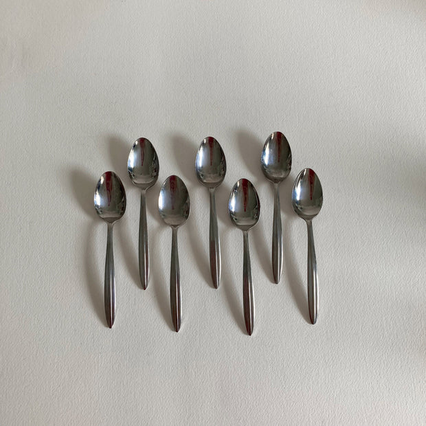 Vintage Mid Century Modern Teaspoons - Set of 7 - Japanese Stainless Steel