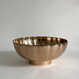 Vintage Brass Scalloped Rim Bowl - 9