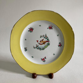 1920s Whieldon Ware Plates (Set of 3): Old Bow Bird & Floral Motif