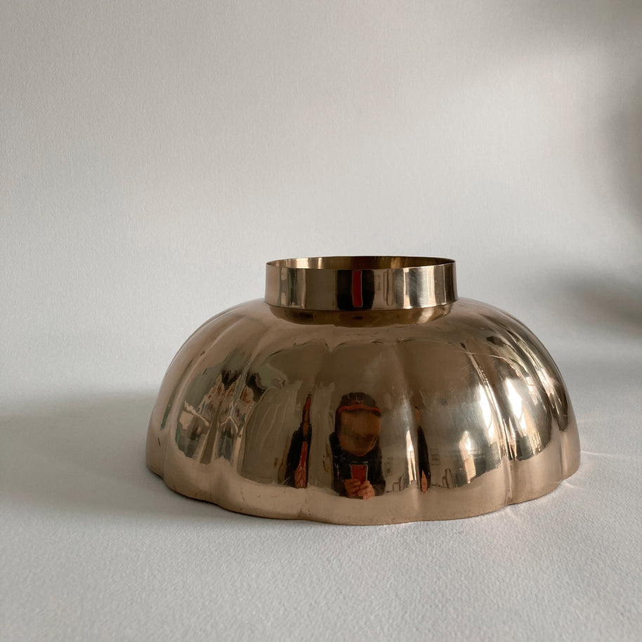 Vintage Brass Scalloped Rim Bowl - 9