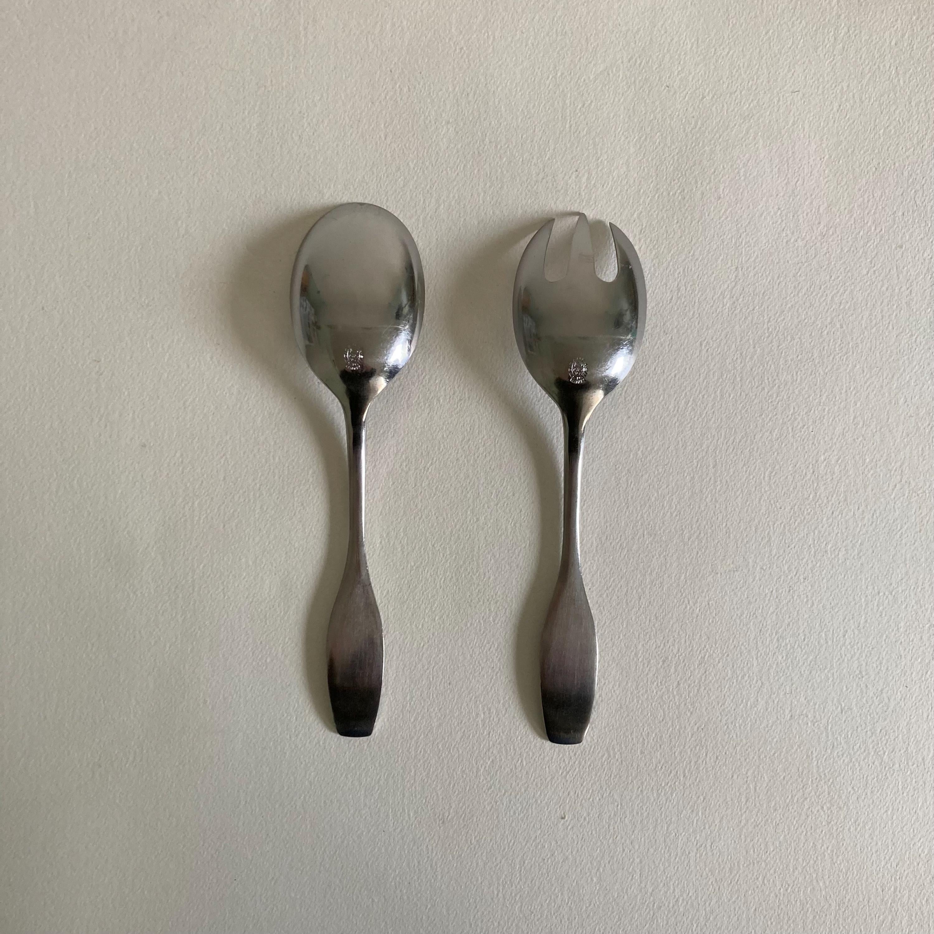 Vintage Dansk Fairwind Salad Serving Set: Jens Quistgaard Danish Modern Flatware