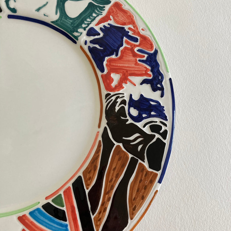 Hand Painted Vietri Plate: NC Museum of Art 50th Anniversary, Italy