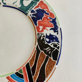 Hand Painted Vietri Plate: NC Museum of Art 50th Anniversary, Italy