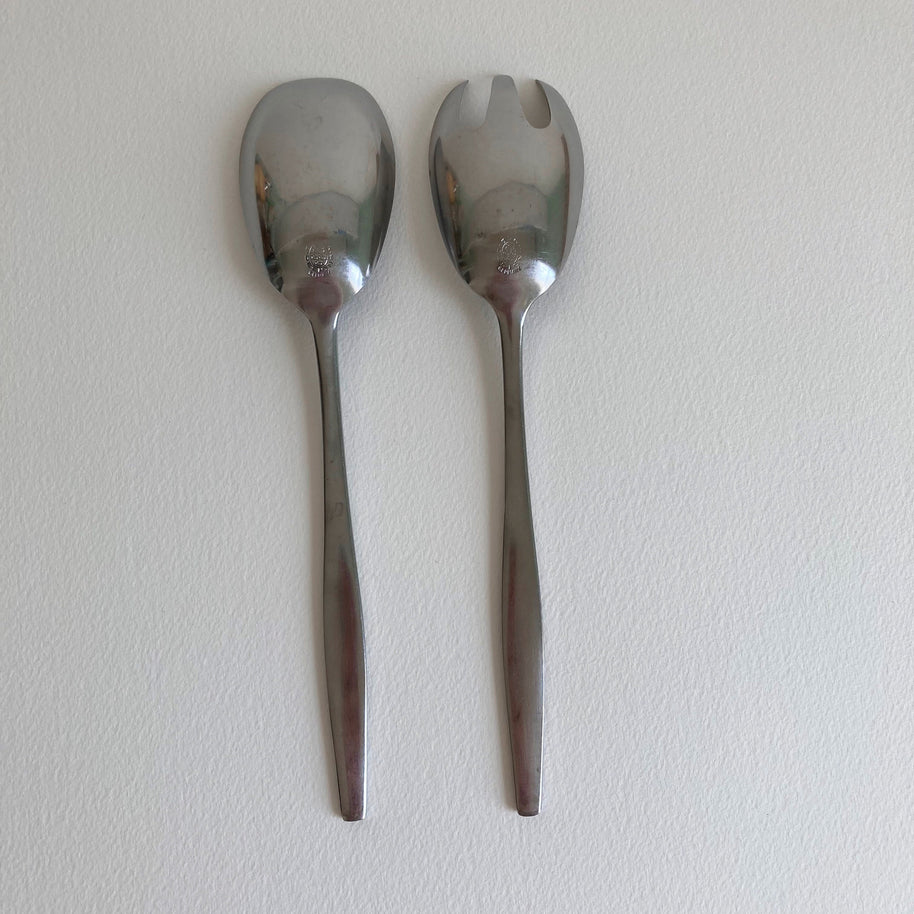 Vintage Dansk Variation V Salad Serving Set: Jens Quistgaard Danish Modern Flatware