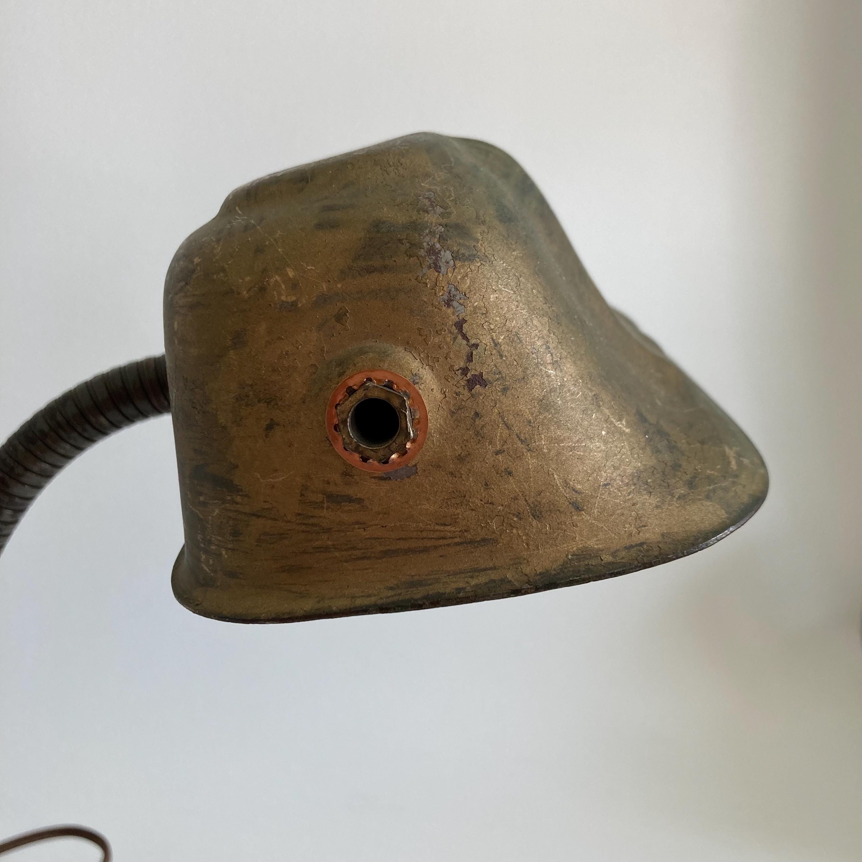 Vintage Patinated Banker's Desk Lamp - Professionally Rewired