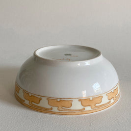 Art Nouveau Limoges Porcelain Bowl: Hand Painted Floral, Gold Detail