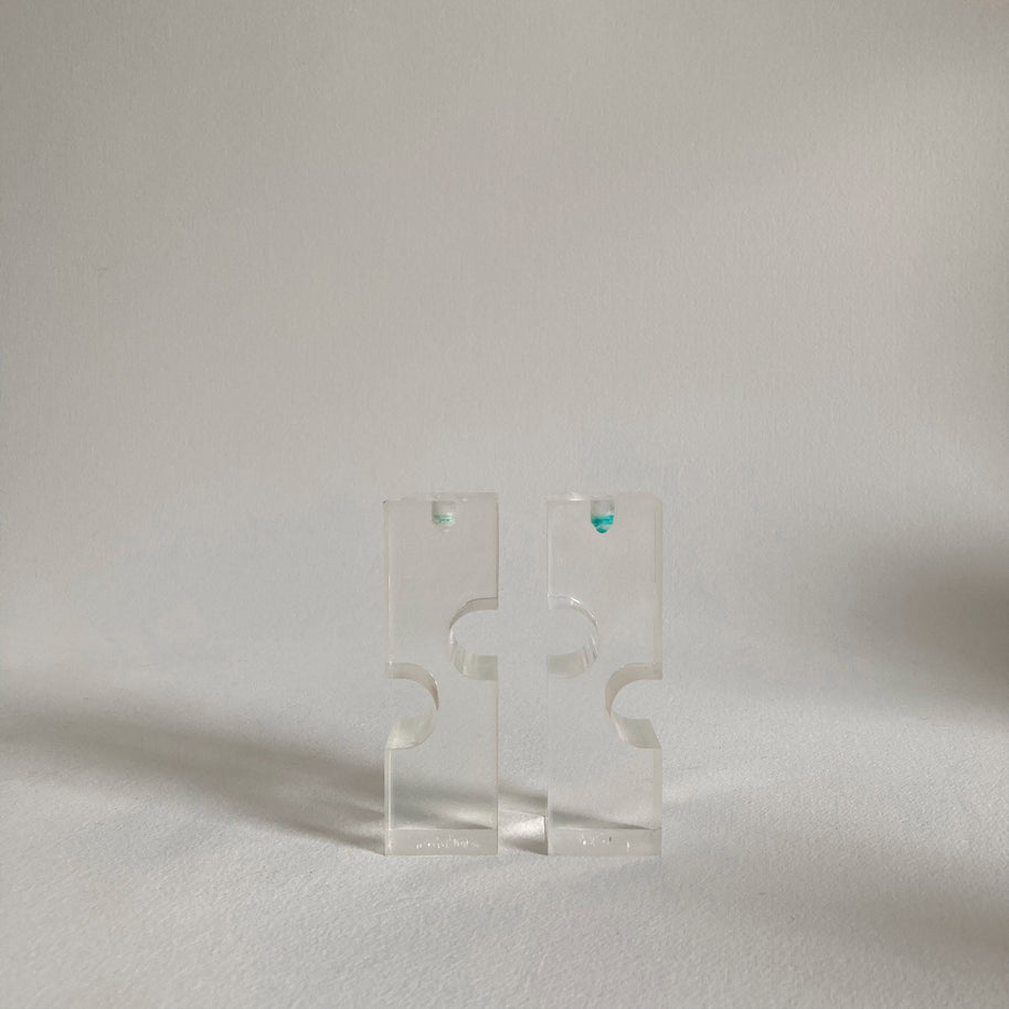 Vintage Memphis Style Acrylic Candleholders - Geometric Postmodern Set
