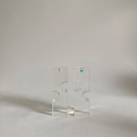 Vintage Memphis Style Acrylic Candleholders - Geometric Postmodern Set